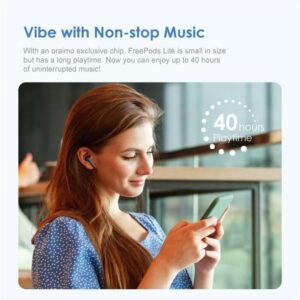 سماعة اذن فري بودز لايت هافي باس تي دبليو اس من اورايمو موديل OTW-330 مع تحكم عن طريق التطبيق، بلوتوث 5.3، مقاومة للماء بدرجة IPX4، وقت تشغيل 40 ساعة، شحن سريع انيفاست، صوت غني واداء صوت باس نقي، أسود