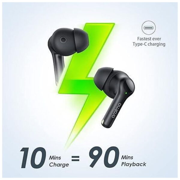 ⁦سماعة أورايمو FreePods 3C ENC إلغاء الضوضاء، صوت جهير قوي 4 ميكروفونات، وقت تشغيل طويل، سماعات أذن لاسلكية حقيقية مقاومة للماء IPX5، عبر التطبيق⁩ - الصورة ⁦3⁩