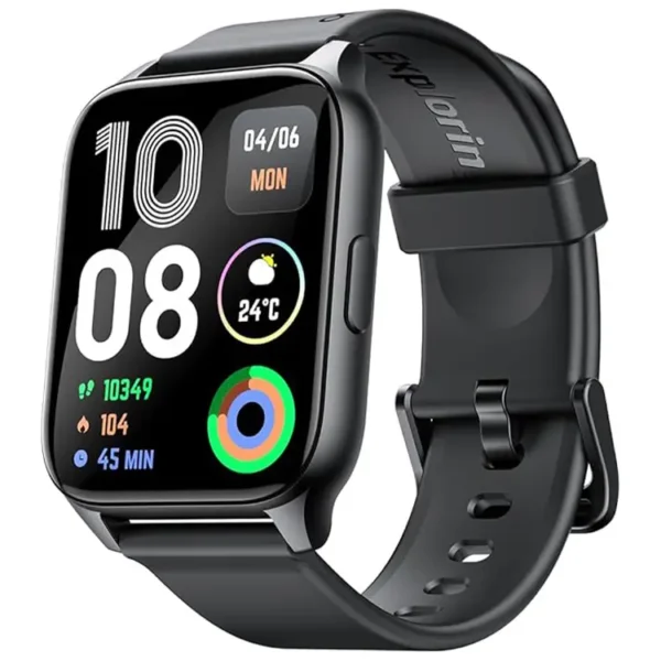 ساعة أورايمو ذكية Watch 4 Plus مع مكالمات لاسلكية، شاشة عرض بدقة HD بمقاس 2.01 بوصة، تتبع للياقة البدنية مع مراقبة معدل ضربات القلب والنوم وعداد الخطوات، مقاومة للماء بتصنيف IP68، أسود