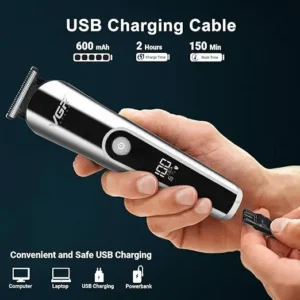 مجموعة حلاقة للرجال من في جي ار ، احترافية 11 في 1 تصنيف IPX6 لمقاومة الماء والغبار قابلة للغسيل اداة مدة التشغيل 150 دقيقة (بلون فضي اسود) موديل V – 107 في العناية الاحترافية – 107