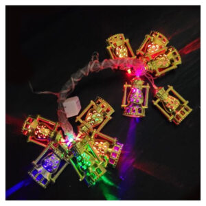 زينه رمضان – حبل فرع سريا شكل فانوس 3.5 متر دهبي الوان كوكتيل