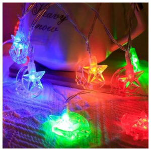 زينة رمضان – حبل فرع سريا هلال ونجمة كريستال 3 متر كوكتيل