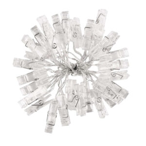 زينة رمضان – فرع حبل نور مشابك كريستال 16 قطع اضاءه ليد صفراء لون شفاف ديكور للمنزل والغرف 3.5 متر