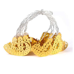 زينة رمضان – حبل فرع شكل هلال و جامع ، اصفر، 4.0 متر