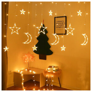 زينة رمضان – ستارة زينة رمضان هلال ونجمة عرض 3 متر طول 2 متر ورم اصفر