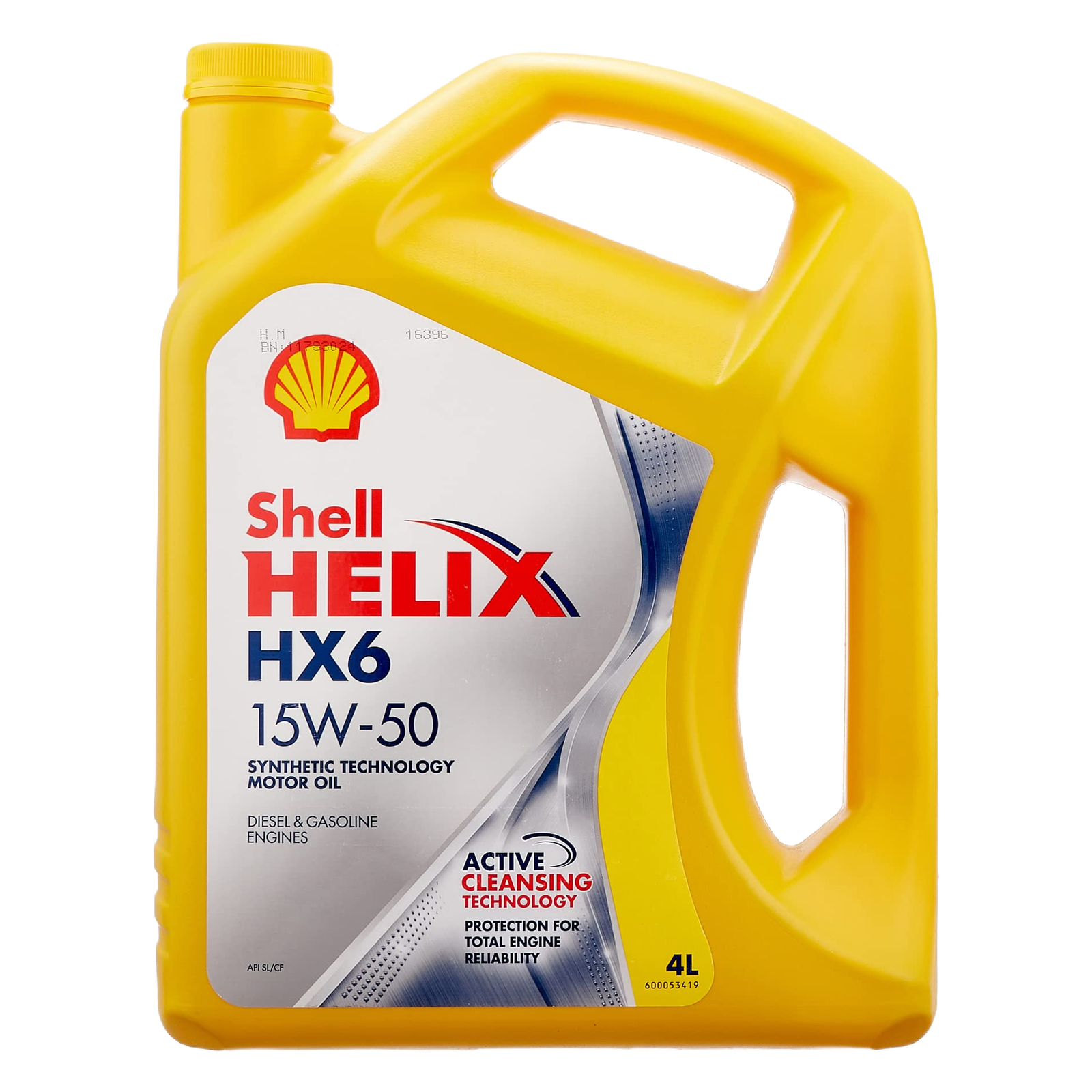 زيت محرك من شل هيليكس HX6 بلزوجة 15W50 درجة SAE، سعة 4.0 لترات، عبوة واحدة